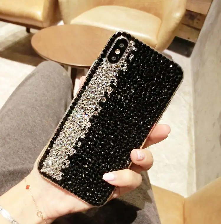 

For OPPO A73 F5 F7 F9 F11 Pro A3 A3S A5 A5S A7 A9 2020 A11 Realme C2 A1k X X2 3 5 Pro XT two-colour Full Rhinestone Case