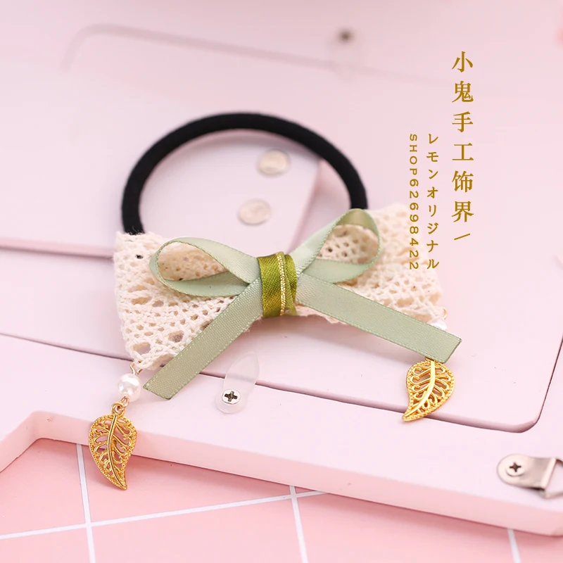 C hair circle Кружево матча представляет собой лист зажим, аксессуар для волос Женская повязка для волос с бантом, Тиара заколка повязки для волос в стиле "Лолита" ободок для головы - Цвет: C hair circle