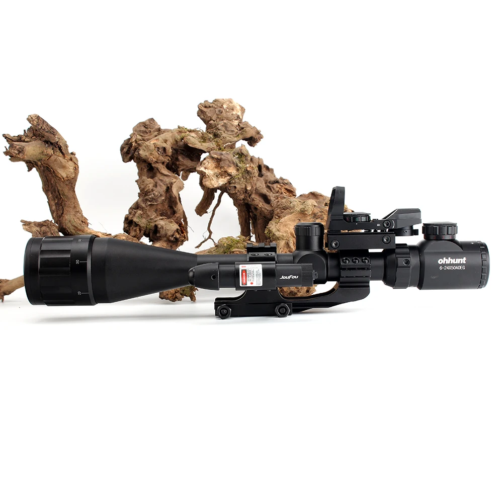 Ohhunt 6-24X50 AOEG Hunitng Combo Riflescope проволочная сетка с красными/зелеными лазерными