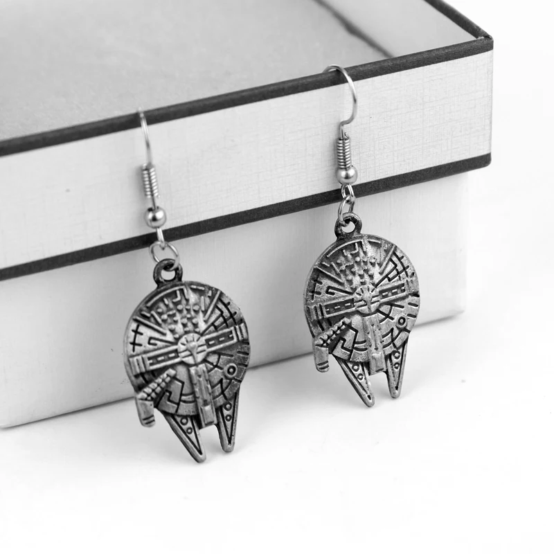 

Spacecraft Earrings Spaceship Elements Earrings Movie Surrounding Metal Gift For Women Man and Anime lovers