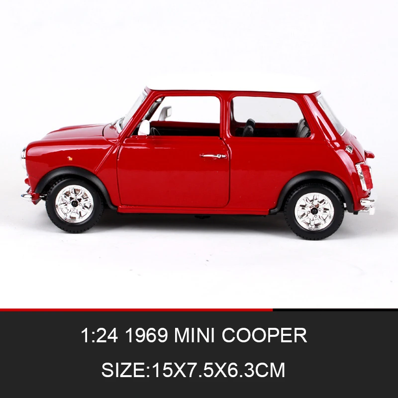 BBUAGO 1:24 MINI 1969 медная модель автомобиля металлическая машина детские игрушки для