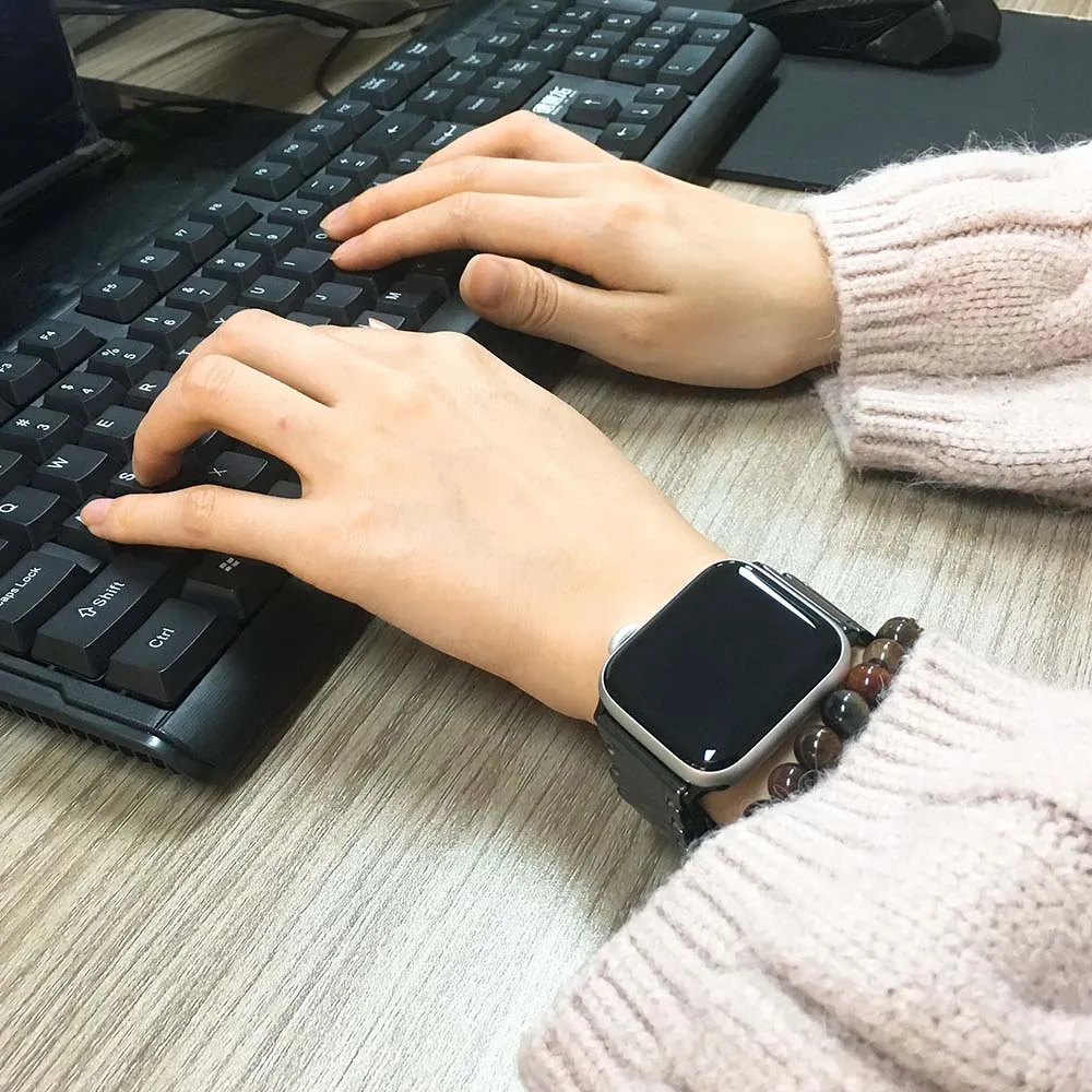 Черный/белый керамический ремешок для Apple Watch SE Band Series 6 5 4 3 2 Браслет 40 мм 44 38 42