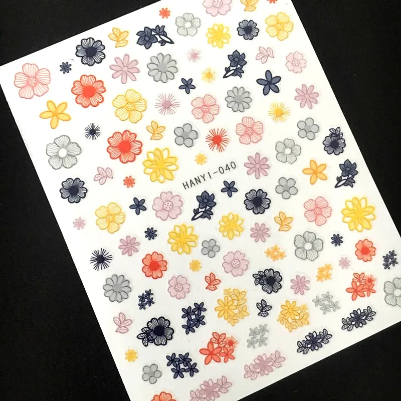 Hanyi-40 Новейшие 3d наклейки для дизайна ногтей SOLONAIL hanyi-19 flower-19 Stamp шаблон Переводные картинки инструмент DIY Инструменты для украшения ногтей - Цвет: Hanyi-40