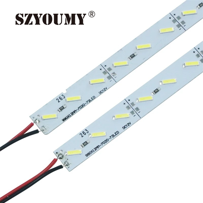 Светодиодная лента SZYOUMY SMD 7020 неводонепроницаемая жесткая 72 светодиода/м 12 в пост.