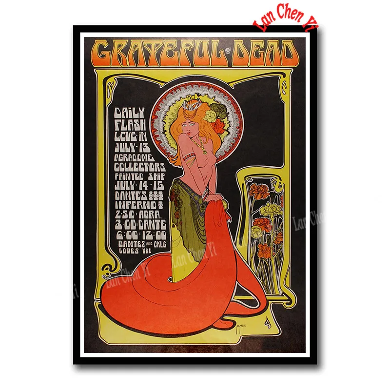 The Grateful Dead рок-музыка с покрытием бумажные плакаты настенные стикеры домашний Декор постер для бара/кафе 42*30 см