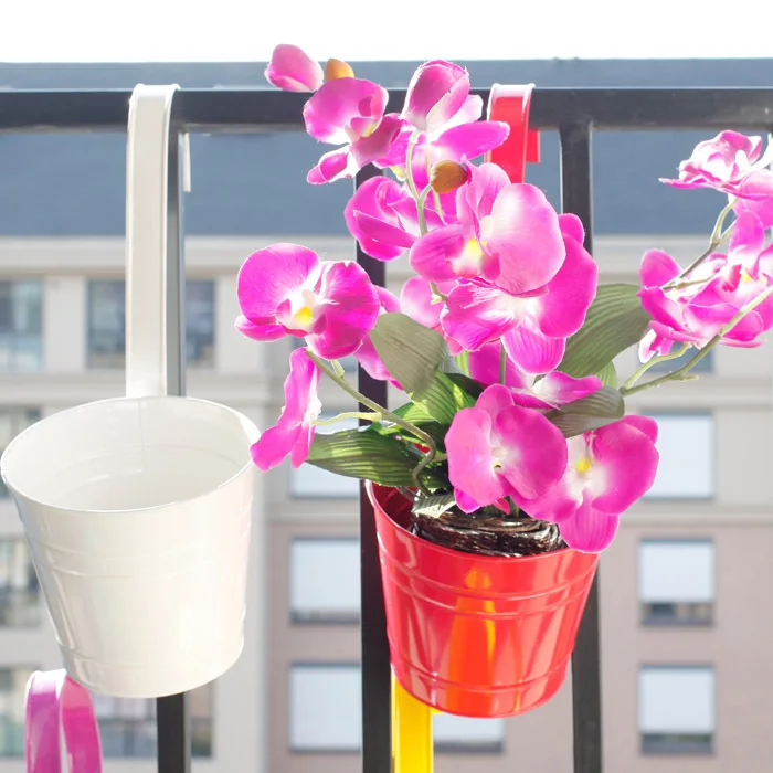 Multicolour flower pot metal hanging pots disassemblability balcony bucket | Flower Pots &amp Planters