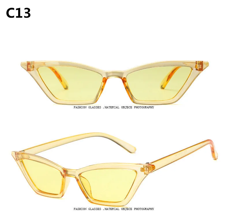 14 colors brand design new European American cat eye glasses sunglasses ladies retro sunglasses transparent box colorful glasses