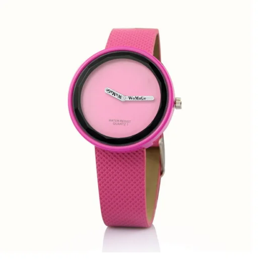Модные часы женские кожаный ремешок розовые черные montre femme reloj mujer Саат | Наручные