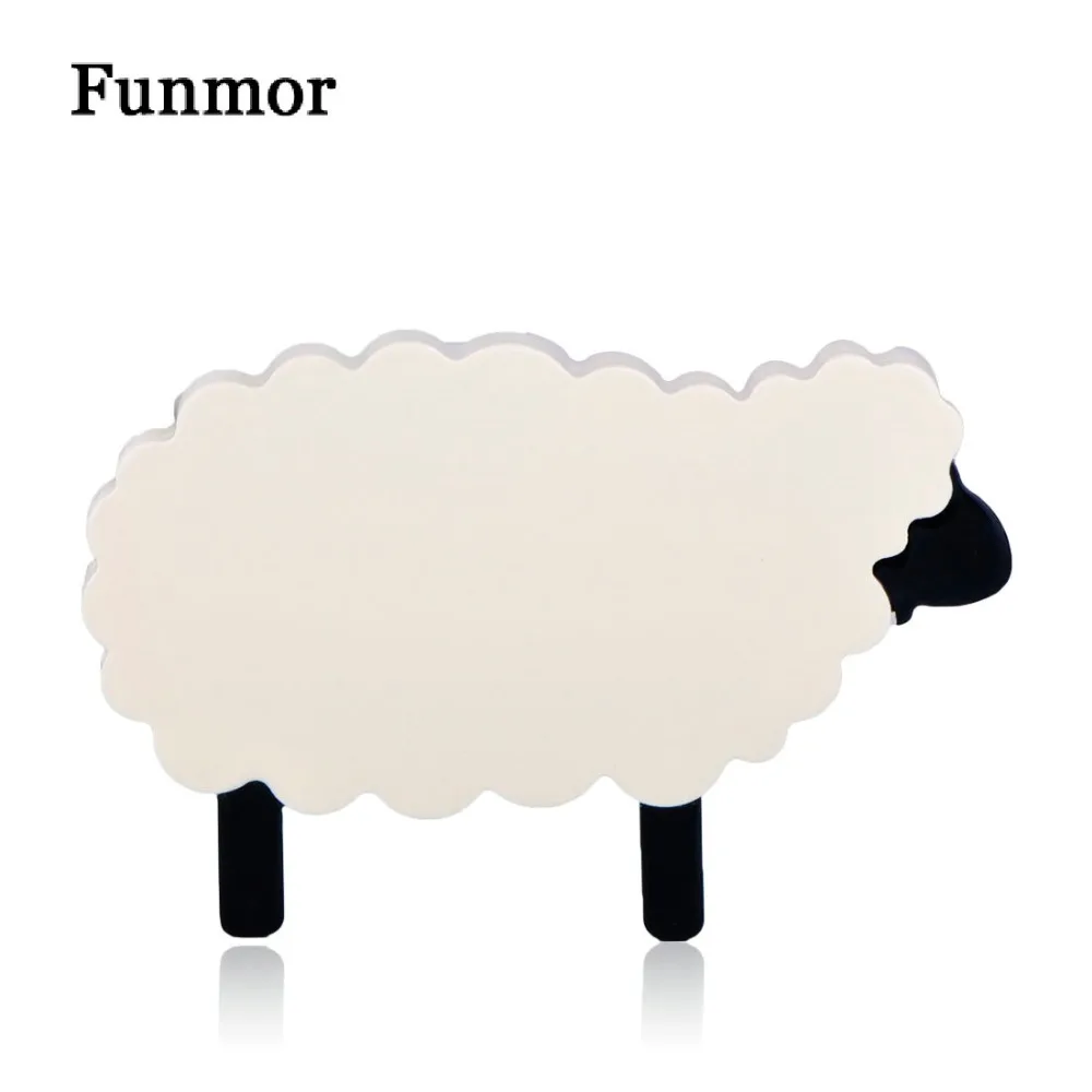 Женская/Детская Подарочная брошь FUNMOR белая акриловая в форме овцы корсажный