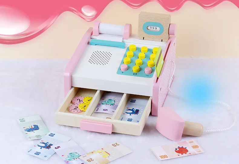 JaheerToy, Семейные Игрушки для родителей и детей, деревянные Обучающие игрушки, моделирование, касса, игра, Обучающие для детей, проверка