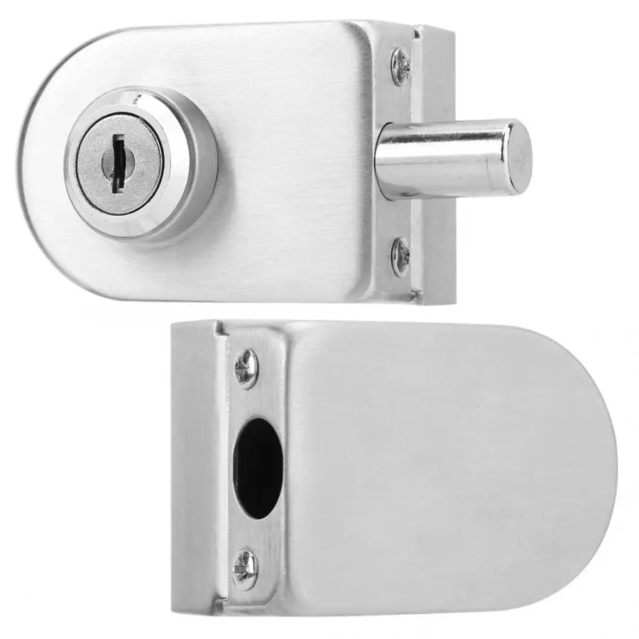 cerradura puerta Stainless Steel Double Glass Door Lock Latch with Keys for Home Security Accessories 188A Glass Door Lock