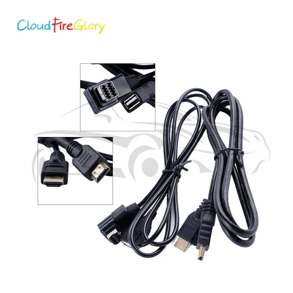 CloudFireGlory Set of 2 HDMI USB Adapter Cable For iPOD iPHONE 5 6 For Pioneer CD-IH202 For AppRadio