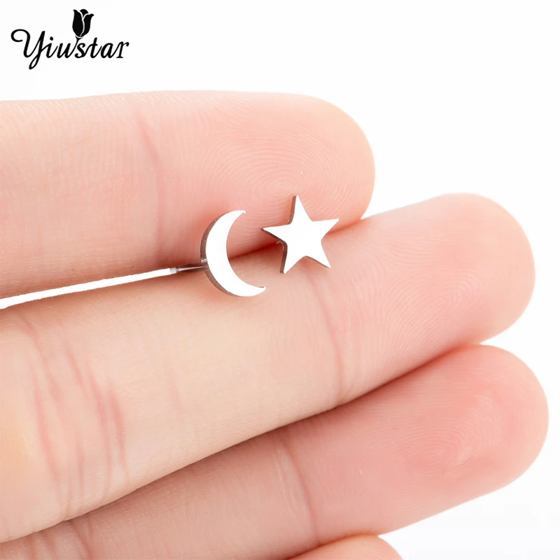 Yiustar Новое поступление серьги в виде Луны и звезды для женщин девочек детей
