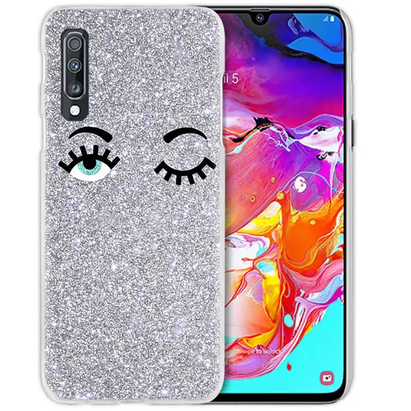 02 Розовый с принтом ресниц чехол для samsung Galaxy A50 A70 A20e A40 A30 A20 A10 A8 A6 плюс A9 A7 жесткий прозрачный поликарбонатный чехол для телефона чехол - Цвет: 02