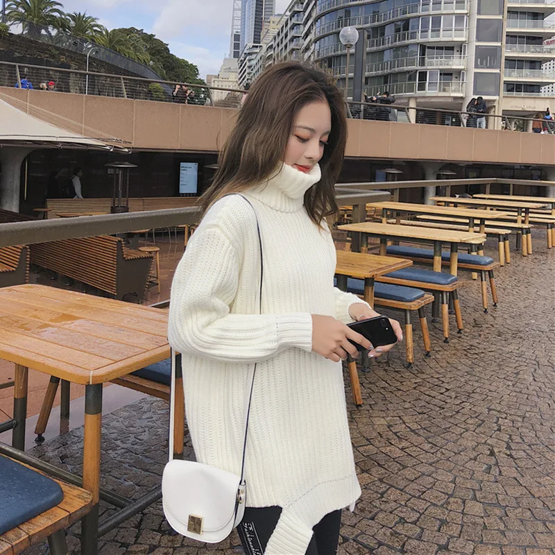 One Size for 45kg -65kg/99lb-143lb Autumn Winter women's knitted sweater new warm loose soft woman white red pullover sweaters | Женская