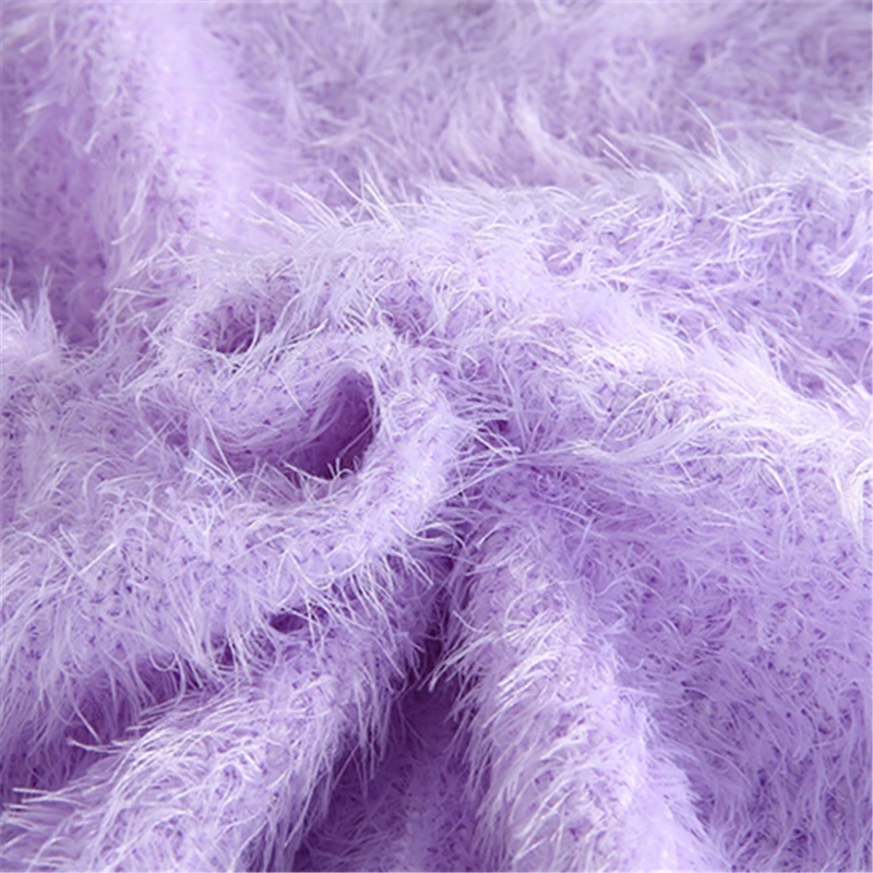 Korean style Women's Candy colors Mohair Wool Sweater 2019 Winter Soft Thicken Warm Knitted Women Sweet Short Sweaters | Женская