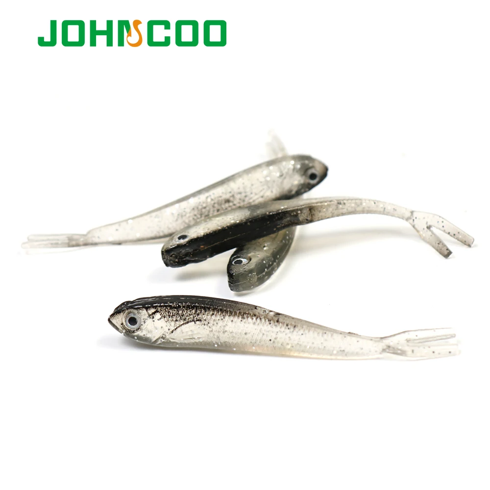 JOHNCOO новейшая Мягкая приманка для рыбалки 10 шт. 3D с глазками 2 3 г 6 силиконовые
