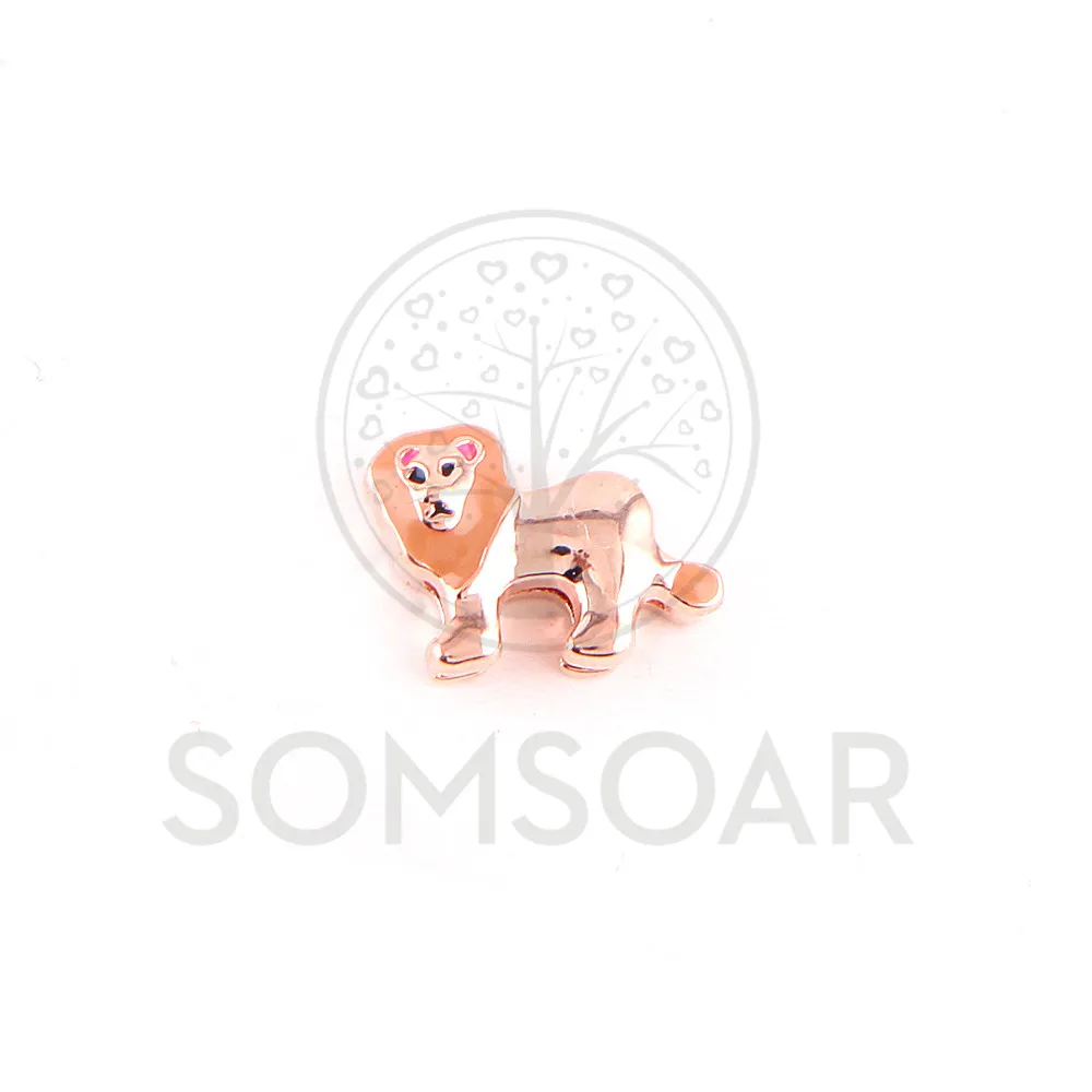 Somsoar ювелирные изделия Лев горка шармы подходят кожаная обмотка сетка браслет из