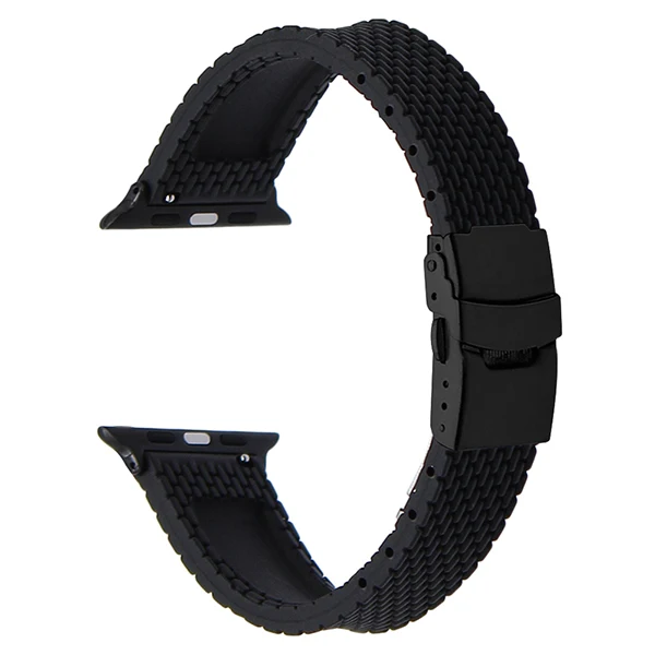 Силиконовый резиновый ремешок для часов iWatch Apple Watch Series 5 4 3 2 1 44 мм 40 мм 42 мм 38 мм защитный ремешок спортивный ремешок браслет
