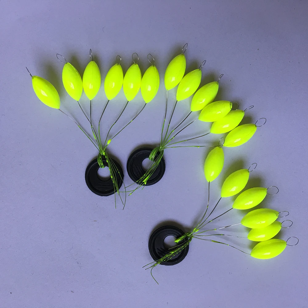10bag 60pcs Float fishing float light yellow 7-star night floats floating set types kit plastic combination boyas pesca flotador | Спорт и