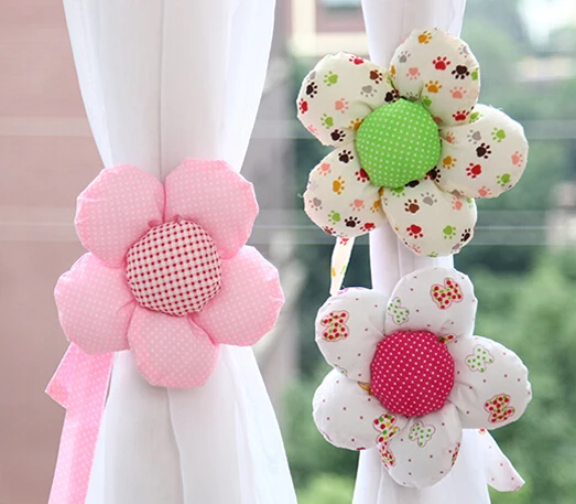 

6pcs/set Curtain buckle,Romantic Flower Curtain Tieback curtain clips buckle belt for window curtain accessory home decoration