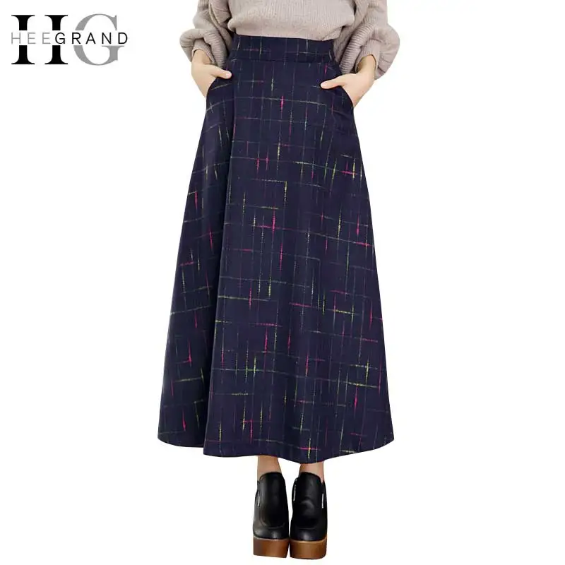 HEE GRAND/женские юбки Осенние 2018 элегантные клетчатые модные а силуэт Saias