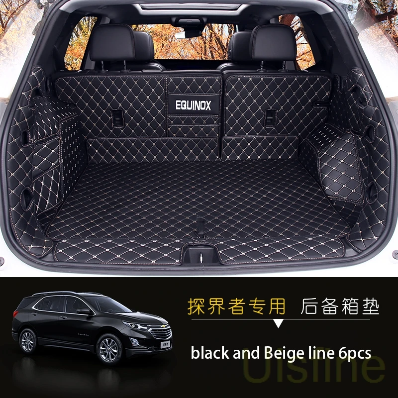 beige line 6pcs Коврик для багажника, Накладка для хвоста, полный корпус, модификация интерьера, автомобильные аксессуары для Chevrolet Equinox - Цвет: beige line 6pcs