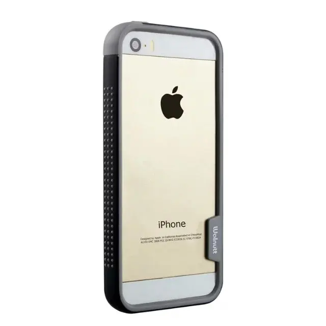 Для iphone SE бампер, Zenus Walnutt цветной противоударный силиконовый+ PC противоударный бампер рамка для Apple iphone 5S/6 6S 6splus 7 7plus - Цвет: Черный