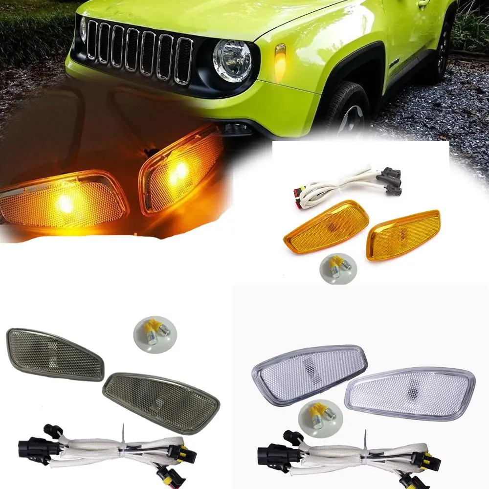 Для Jeep Renegade 2014-2019 боковое отражение защита сигнала поворота передняя фара