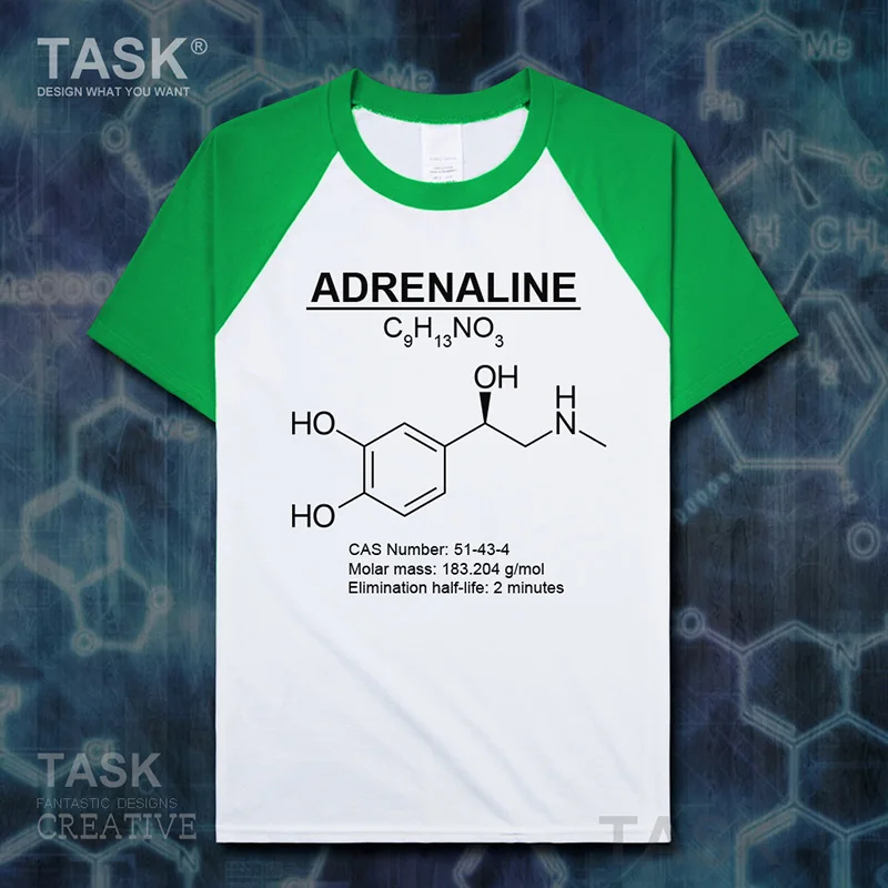 Мужская футболка с коротким рукавом Adrenaline молекулярной формулой летняя