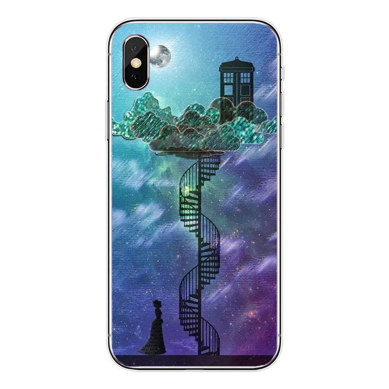 Прозрачный силиконовый мягкий ТПУ чехол Tardis Box Doctor Who для iPhone 6 7 8 Plus 11 12 Pro Mini X XR