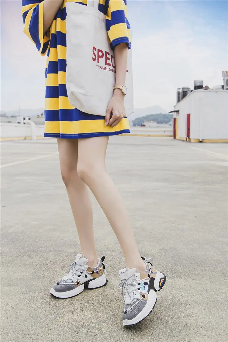 New Chunky Fashion Sneakers Platform Women Thick Sole Ladies Female Chunky Shoes Women Casual Vulcanize Platform Sneakers