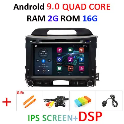 DSP ips AV выход 4G 64G Android 9,0 автомобильный dvd-плеер для KIA sportage 2011- gps Навигация стерео экран радио приемник аудио - Цвет: 9.0 2G 16G DSP