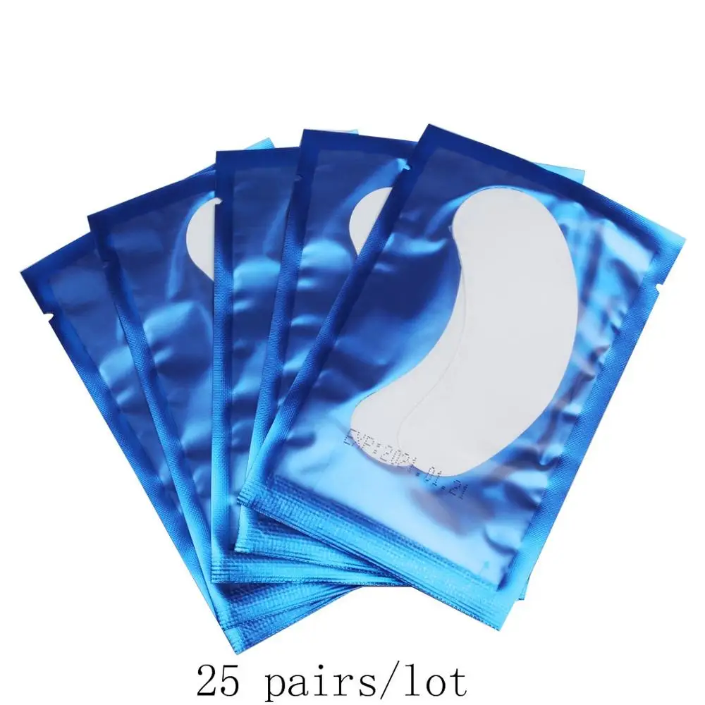 Blue 25 Eyepads 50/100/200 пар бумажные патчи для ресниц накладки под глаза ресницы, глаза патчи Безворсовая Ткань Для женщин Eyepads наращивание ресниц инструменты - Цвет: Blue 25