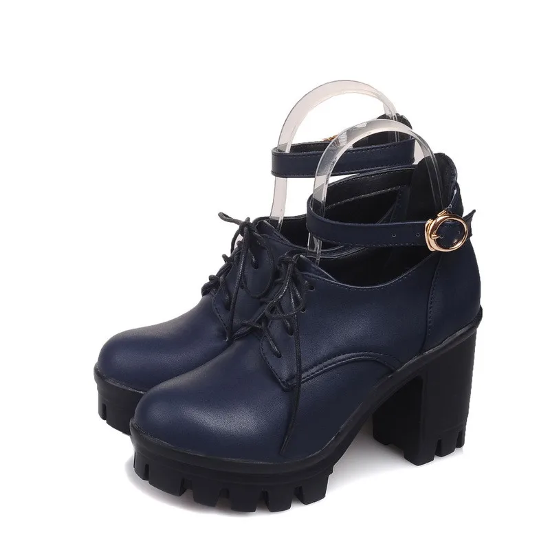 Туфли PXELENA женские в готическом стиле стиль панк Стиль Мэри Джейн круглый носок