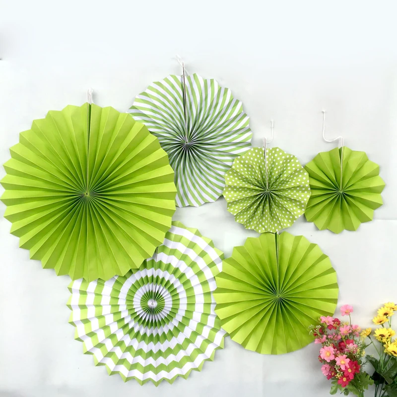 DIY 6 шт./компл. подвесной бумажный веер Pinwheel Гирлянда для детей на день рождения