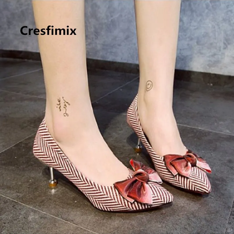 Cresfimix Pompes Femmes/женские милые высококачественные туфли лодочки на высоком каблуке