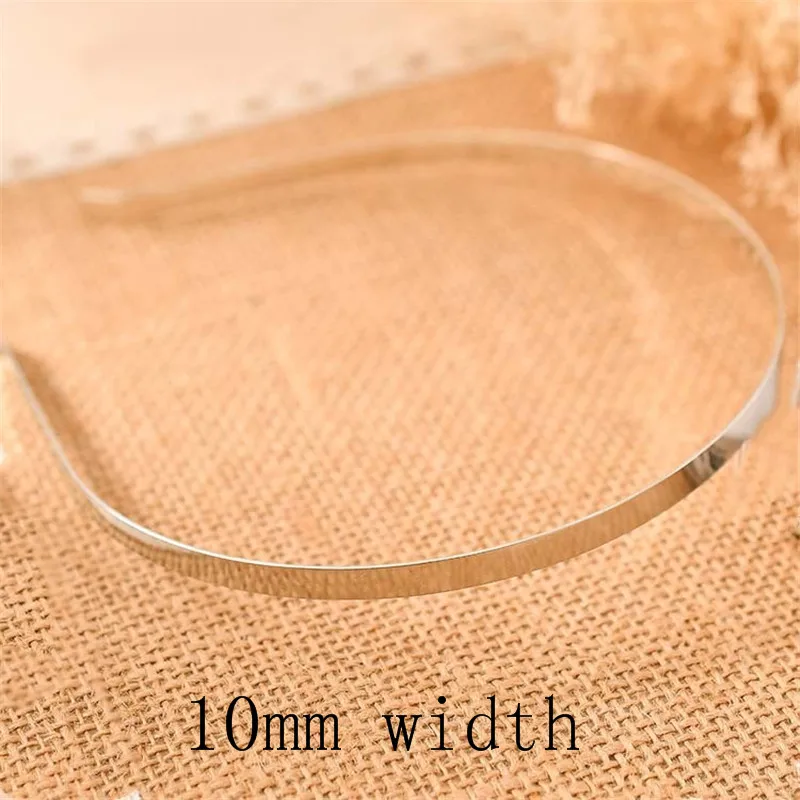 silver 10mm 10 шт. 2/4/6/8/10 мм Ширина повязки на голову украшения для волос цвета: золотистый, серебристый Нержавеющая сталь резинки для волос Средства по уходу за волосами Базовая Настройка, сделай сам, ювелирное изделие - Окраска металла: silver 10mm