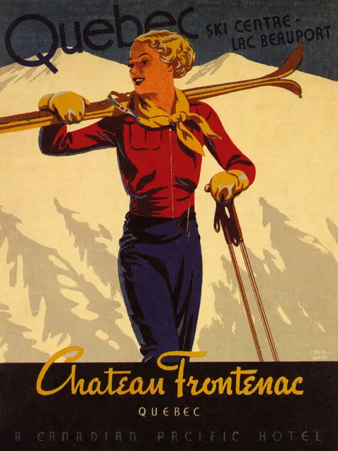 Винтажный спортивный постер для катания на лыжах и путешествий yosemite