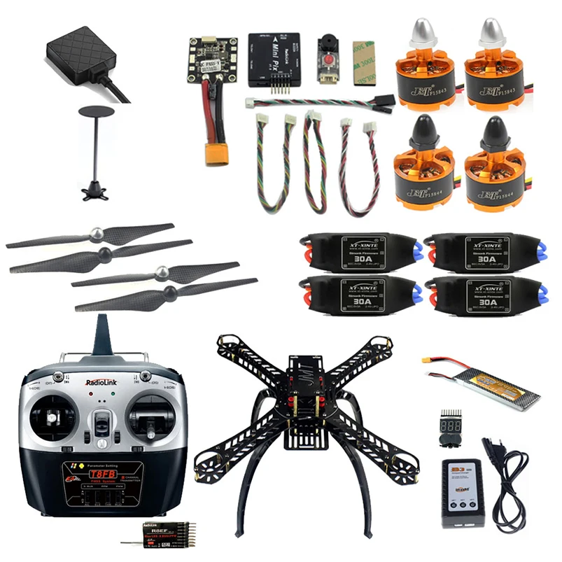 DIY Квадрокоптер 2 4G 8CH 360 мм RC FPV Дрон с радиоуправляемым приемником TX Mini PIX M8N GPS