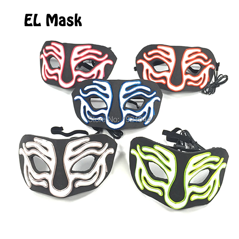 YEAHUI Original Design EVA Flashing Mask Prom Led Luminous Handmade Funny for Holiday Lighting Event Party Decoration | Дом и сад