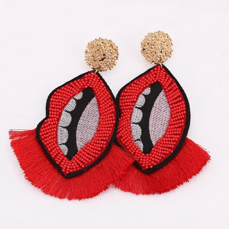 Sehuoran кисточка Oorbellen voor Vrouwen капля Oorbellen Boho рот Sieraden Handgemaakte бахрома Verklaring Oorbellen ювелирные изделия
