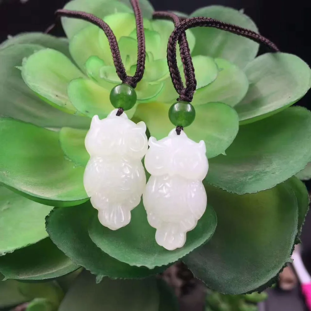 Exquisite and nephrite engraved wise Ming Wu Bu Xiang birds trumpet pendant 1996# | Украшения и аксессуары