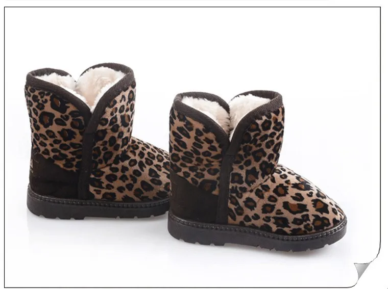 Розничная продажа новый стиль зимние сапоги с леопардовым принтом для маленьких