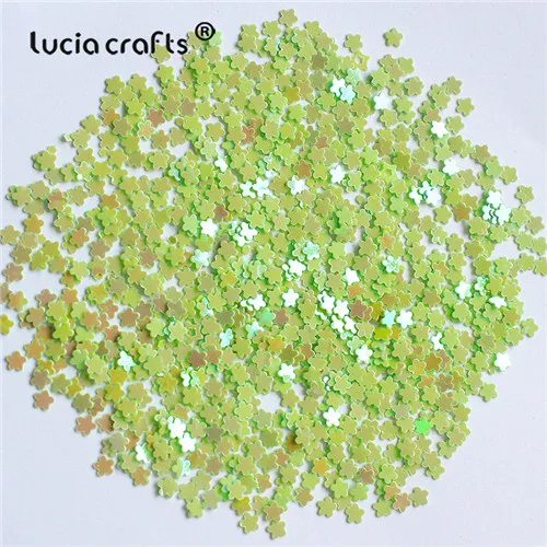 Green 20g Lucia crafts 10 г/20 г 3 мм в форме цветка хлопья блестки радуга блесток свадебные/вечерние/ногтей/одежды конфетти DIY украшения D0111 - Цвет: Green 20g