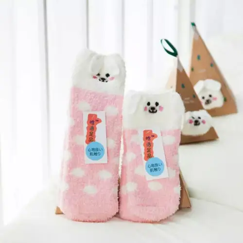 1 пара новых зимних шерстяных носков для взрослых и детей флисовая тапочка