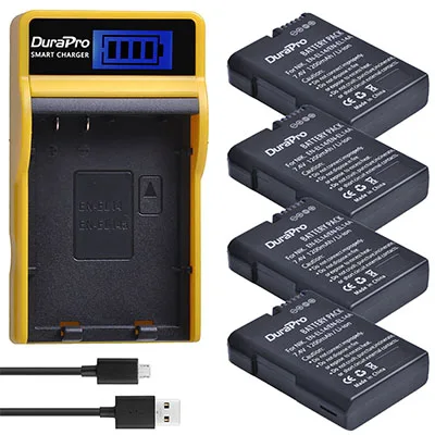 4 Battery Set 1200 мА/ч, EN-EL14 RU EL14a Батарея+ ЖК-дисплей USB Зарядное устройство для Nikon D3100 D3200 D5100 D5200 DF P7000 P7100 P7200 P7700 P7800 Камера - Color: 4 Battery Set
