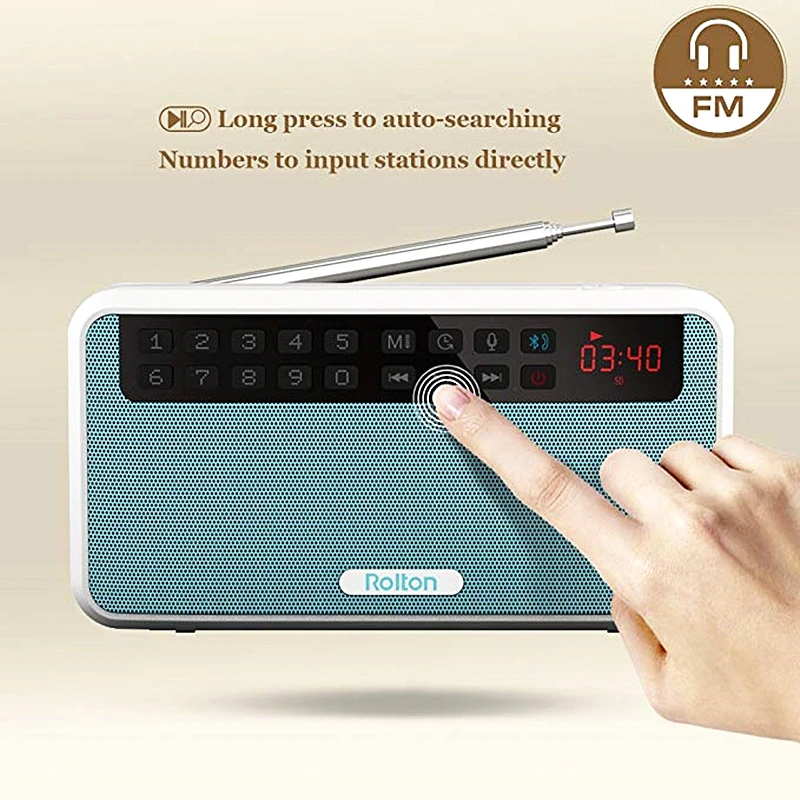 Rolton E500 цифровой fm радио Bluetooth динамик Портативный беспроводной диктофон AM NOAA