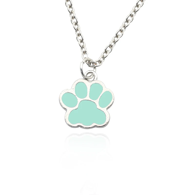 Blue paw necklace Массажная расческа котенка ожерелье с подвеской в виде собачьей лапки Для женщин цвета: золотистый, серебристый эмаль коготь животного ног печати Цепочки и ожерелья s и кулоны ювелирные изделия подарок для владельцы собак - Окраска металла: Blue paw necklace