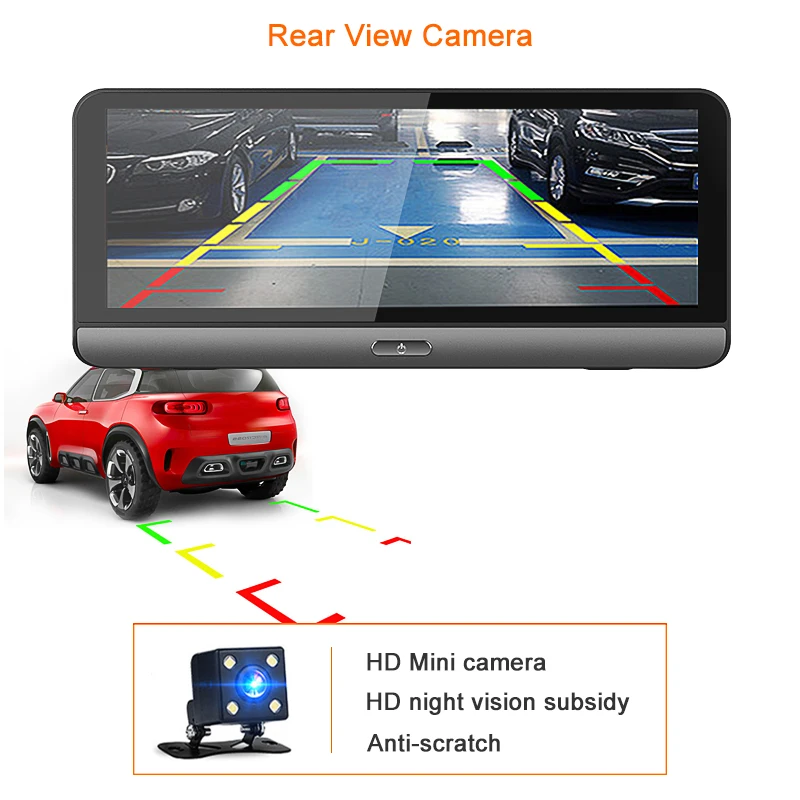 Автомобильный видеорегистратор ADAS 4G 1080P GPS навигация 8 0 дюйма IPS Android 5 1 Full HD с двумя